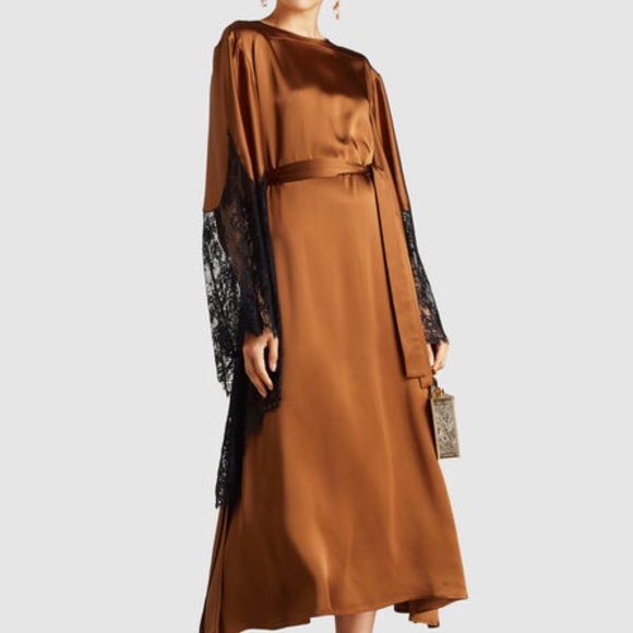 Christopher Kane Dresses | Copper Lace Midi Dress.- Christopher Kane | Color: Black/Orange | Size: 8 | Tina_Rowden's Closet